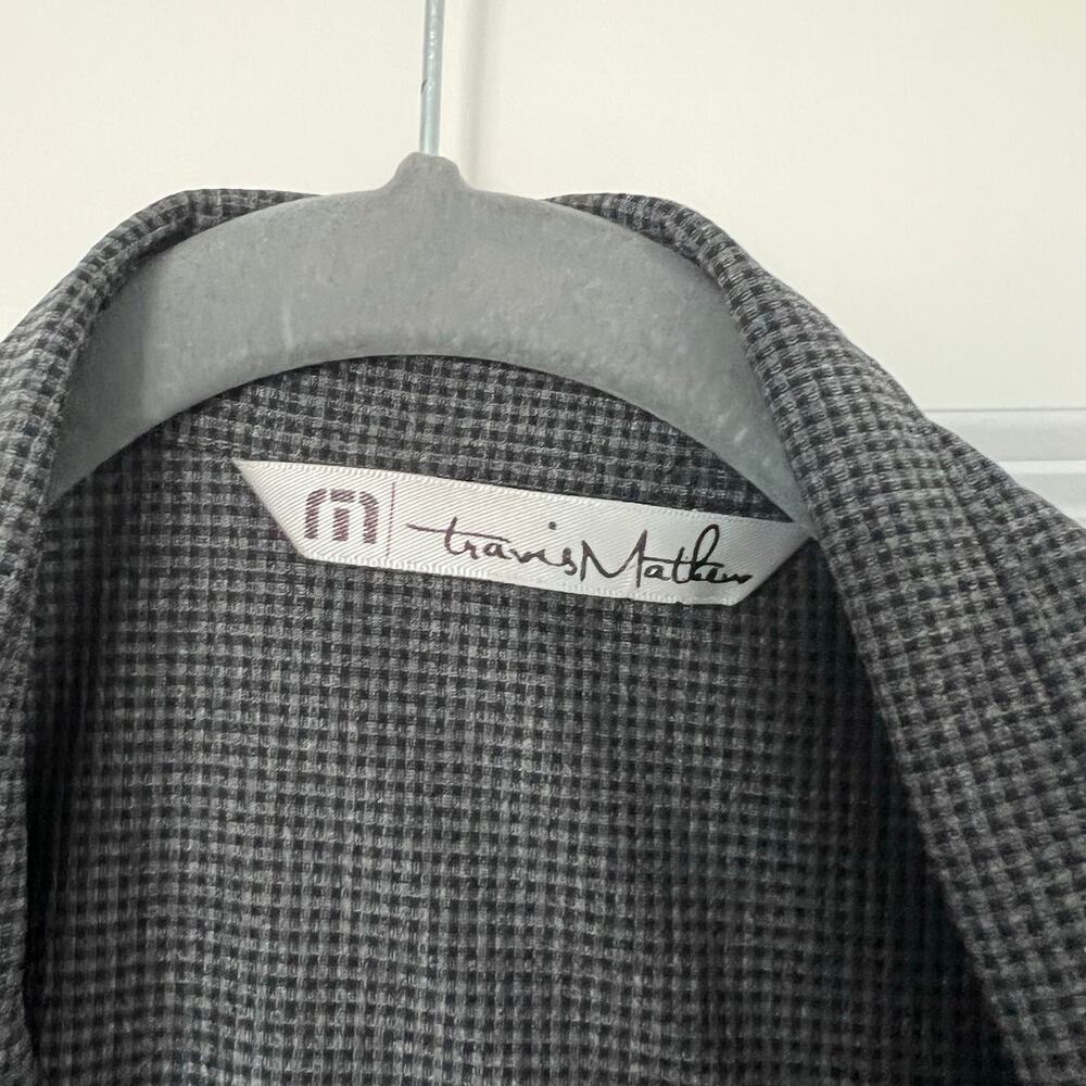 Travis Mathew‎ Gray Check Collared Button Down Shirt Long Sleeve Polo - Picture 3 of 8